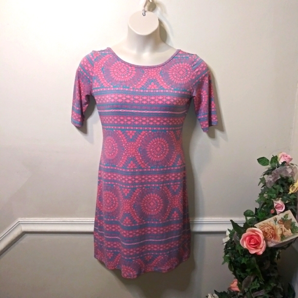 Tori Richard Honolulu Pink & Turquoise Mosaic Design Sheath Dress Made In Hawaii - Picture 7 of 7